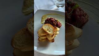 Tableside Steak Tartare at Eddie V’s Nashville HandChopped Filet Fresh Egg Yolk Capers and EVOO [upl. by Denver]