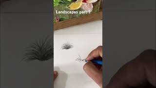 Landscapes part 1  how to draw the grass tutorial in pencil sketching [upl. by Emmons125]