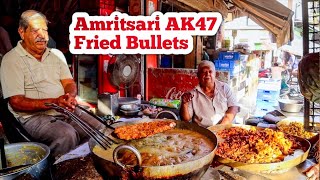 Amritsari Ak47 fried bullets  Amritsar Street food tour [upl. by Tonkin628]