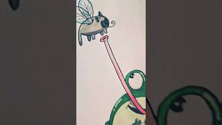 Froggy eats catfly 30 minutes doodle art drawing illustration sketchbook shorts markers [upl. by Flore680]