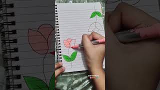 Flower border design for projects and journals✨️youtube youtubeshorts Dreamofkidzz CrafterAditi [upl. by Fanny]