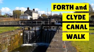 FORTH amp CLYDE CANAL 23 locks and an aqueduct 14km walk from Bowling to Maryhill [upl. by Nirre]