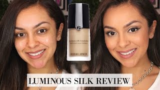 Giorgio Armani Luminous Silk Foundation First Impression Review  TrinaDuhra [upl. by Shear975]