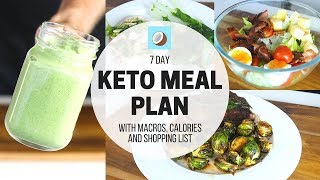 KETOGENIC DIET Meal Plan  7 DAY FULL MEAL PLAN for Beginners [upl. by Ecyal]