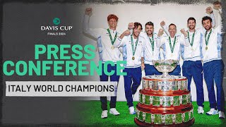 Italy Full Press Conference as 2024 World Champions  Jannik Sinner Matteo Berrettini Musetti [upl. by Geiss]