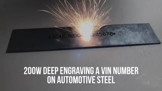 200W Fiber Laser Marking Machine on Automotive Steel [upl. by Campbell494]