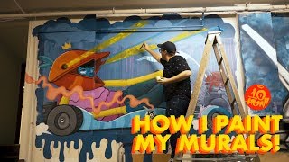 How I Paint Murals  Mural Tutorial Video [upl. by Akeit]