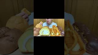 ASMR Roll cake cream puff eclair ロールケーキ シュークリーム エクレア ホイップクリームasmr 咀嚼音動画 eatingsounds 食べる動画 お菓子 [upl. by Eisinger735]