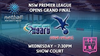 2018 Netball NSW Open grade Grand Final  Show Court  Central Coast Heart v ERNA Hawks [upl. by Mann621]