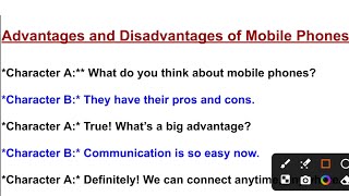 Advantages and disadvantages of mobile phone dialogue writing  Dialogue writing [upl. by Yhprum]