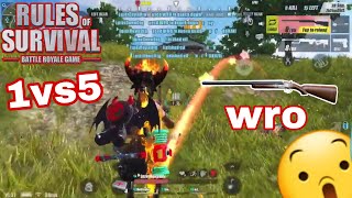 🔥1 Vs 5 Wro kill Montage Solo Fireteam🔥 Rules Of Survival 14K Gaming [upl. by Aeslek]