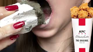 kfc lovers asmr clay eating and swallowingmy crunchy love🍨LOLLIPOP WITH BLUE CREAM [upl. by Airamas]