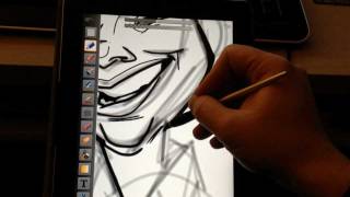 ArtStudio for Caricatures Tutorial Pt1 Linework [upl. by Nylirem]