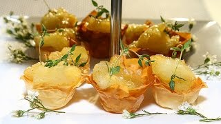 Receta Canastas de pasta fillo con relleno de manzana [upl. by Murdocca]