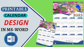 Comment créer un calendrier almanachsur Microsoft word  Printable Calendar Design 2024  2024 [upl. by Rydder]