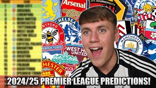 MY PREMIER LEAGUE 202425 PREDICTION [upl. by Lindy]