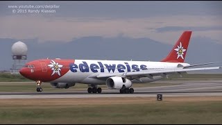 Edelweiss AIR Canada A333 landing plus Cargo takeoffs at YVR Vancouver [upl. by Zuleika]