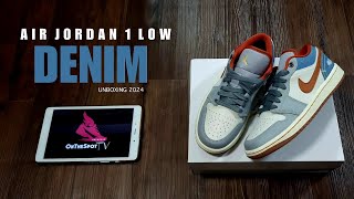 Unboxing 2024 WMNS Air Jordan 1 Low DENIM [upl. by Anaid]