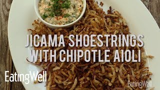 How to Make Spiralized Jicama Shoestrings with Chipotle Aioli [upl. by Crespo]