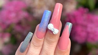 Sparkly preppy girly nails ￼ [upl. by Arodoet]