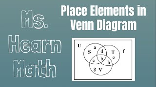 Set Theory Chapter Placing Elements in a Venn Diagram [upl. by Alidia253]