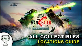 Maneater Truth Quest DLC All Collectible  Landmarks Caches Licence Plates Tin Foil Hats Locations [upl. by Arissa]