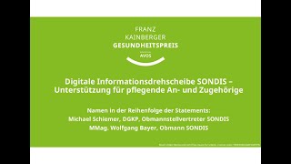 Franz KainbergerGesundheitspreis 2024 Digitale Informationsdrehscheibe SONDIS [upl. by Acinoda]