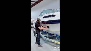 Boat Cut and Polish to remove oxidation on the FiberGlass Boat [upl. by Nyluqcaj]