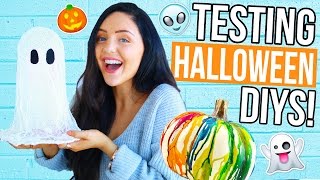 Testing WEIRD Halloween DIYS and Treats Crazy Pinterest Recipes  DIY Hacks Tested [upl. by Ydassac]