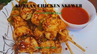 Korean Style Chicken Skewers Recipe Spicy Chicken Cookwithme48 [upl. by Adieno]