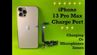 iPhone 13 Pro Max charging port charging dock replacement  DIY  nothing left out [upl. by Ahsinotna]