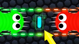 Using 2 HACKED SNAKES To WIN Slitherio [upl. by Aihsatsan]