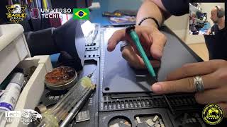 Reballing interposer iPhone 11 placa dual board sem preheater Ao Vivo [upl. by Aniwde]