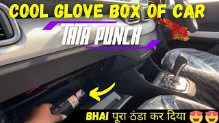 Tata punch cool glove box review  How to use cool glove box of car 🥶 Bhai पूरा ठंडा कर दिया❄️ [upl. by Kcim]