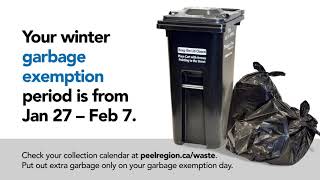 Region of Peel winter garbage exemption period [upl. by Suivatco]