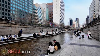 Walking from Myeongdong to Samcheongdong via Cheonggyecheon Stream •4k Seoul Korea [upl. by Acinomed621]