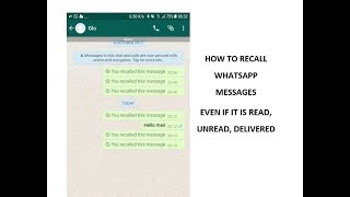 How to delete recall WhatsApp sent delivered read amp unread messages [upl. by Aseeral]