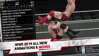 WWE 2K19 All NEW Moves amp Move Animations 200 Finishers [upl. by Jala]