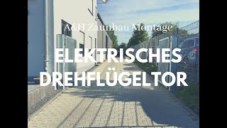 ELEKTRISCHES DREHFLÜGELTOR  Montage eines elektrisch betriebenen Tores  AampH Zaunbau GbR [upl. by Conover]