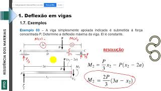 REMA I Deflexão em vigas  Resolução de exemplo 03 [upl. by Ahsirpac]