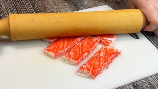 Рецепт который взорвал интернет Очень вкусный салат с крабовыми палочками Невероятный [upl. by Lilithe478]