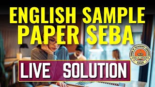 Class 10 English Sample Paper Solution SEBA HSLC 2025 Class X  Assam [upl. by Adnaram]