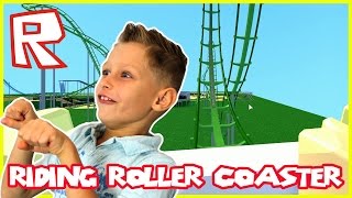 Theme Park Tycoon  RIDING ROLLER COASTERS  Roblox [upl. by Euqinay]