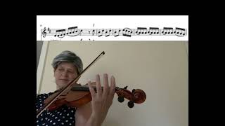 Tchaikovsky Neapolitan song violin tutorialdemonstrationclose up fingering accompanimentsheetmus [upl. by Denoting]