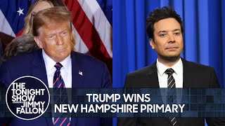 Trump Wins New Hampshire Primary Attacks Nikki Haley in Victory Speech  The Tonight Show [upl. by Fenny688]