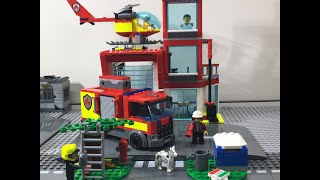 Lego 60320 City Fire Station Speed Build and Animation [upl. by Oer]