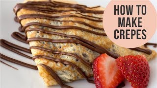 Basic French Crepes Recipe  Crepe Batter just in a minute  Easy CookBook [upl. by Nosak280]