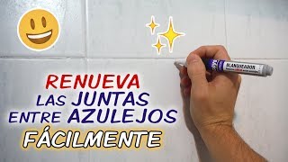 COMO RENOVAR LAS JUNTAS DE LOS AZULEJOS ✨ Rotulador Blanqueador 🖊️ [upl. by Aseena886]