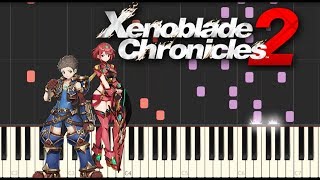 Xenoblade Chronicles 2  Fonsa Myma Night Synthesia Piano Tutorial [upl. by Uhn]