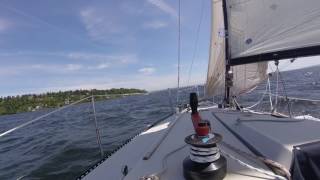 Olson 29 Ronin 87 knots on two sail reach with Pelagic autopilot [upl. by Schenck]